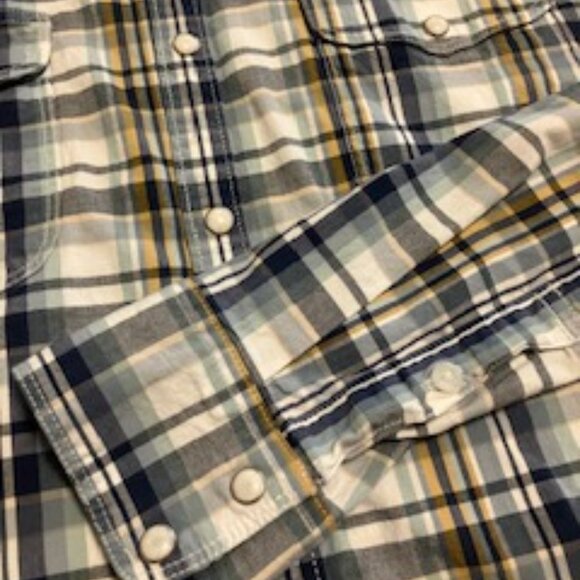 Lucky Brand L/S Snap Shirt  Size M  Saturday Stretch - Picture 5 of 9